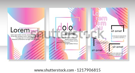 Creative fluid style poster set. dynamic  shapes on light background. ideal for party, banner, cover, print, promotion, greeting, ad, web, page, header, landing, social media. vector illustration