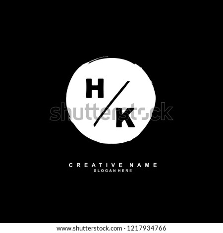 H K HK Initial logo template vector