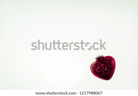Beautiful red heart decoration isolated against white background.  