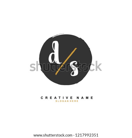 D S DS Initial logo template vector