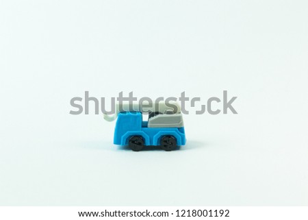 A construction toy car on white background image.