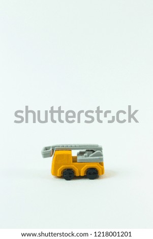 A construction toy car on white background image.