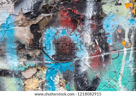 Photography of Graffiti wall close up