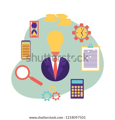 business plan concept icons illustration