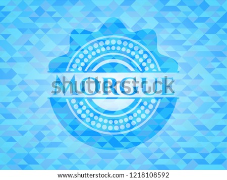 Morgue sky blue mosaic emblem