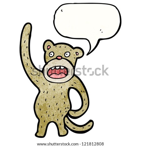 cartoon waving monkey