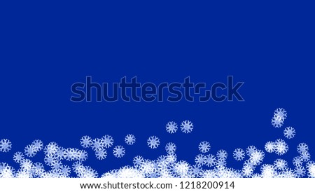Abstract background with a variety of colorful snowflakes. Big and small.