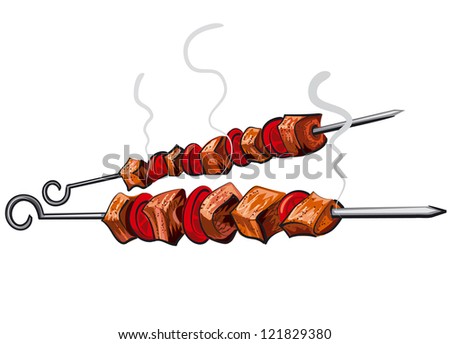 grilled meat kebab Royalty-Free Stock Photo #121829380