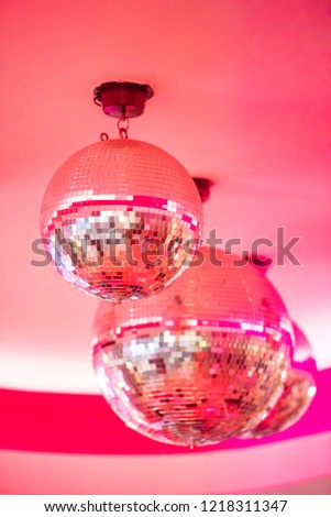 Disco balls in nightclub, night party background photo