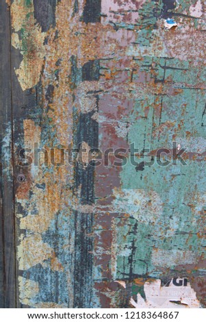 Colored abstract texture oxid metall wall
