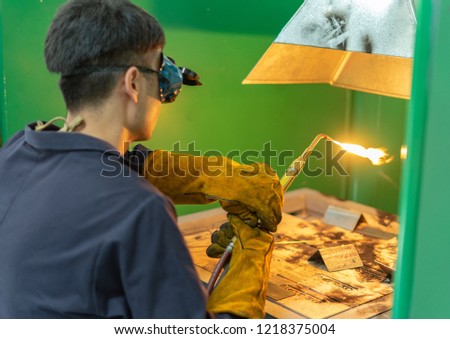 Welding ,Gas welding with student