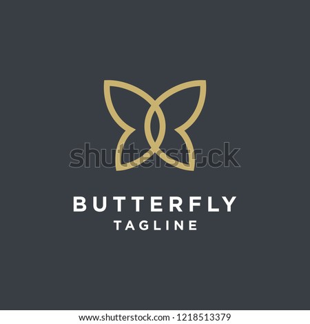 Gold Butterfly Logo. This logo suitable for beauty cosmetic logo. 