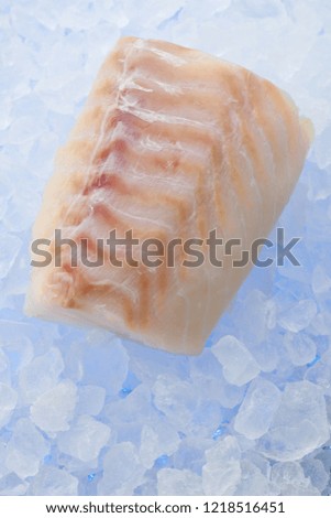 Cod fish fillets on ice 