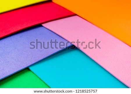 Material design colorful layers in geometric colorful overlap