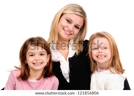 young mom with kids