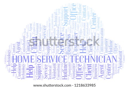 Home Service Technician word cloud.