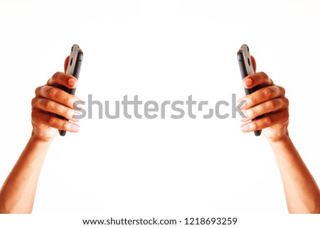 Male hands using smartphone. person holding a tactile mobile smartphone