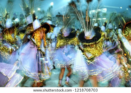 brazilian rio carnaval festival dancing Royalty-Free Stock Photo #1218708703