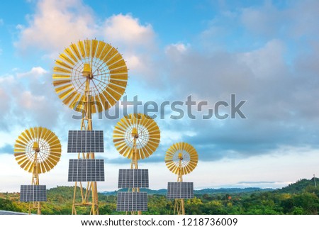 Wind energy with solar pixel To what Wade and the use of clean energy
