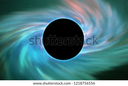 Light Green vector background with a black hole, sky. Colorful illustration of a black hole on a starry backdrop. Pattern for posters, banners of sales.