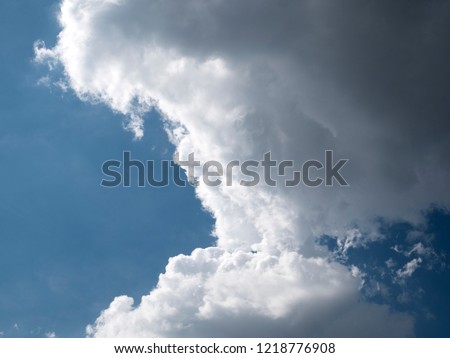 White clouds, blue sky, natural beauty in winter