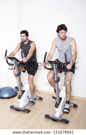 Two men spinning