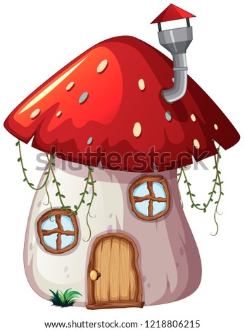 A design of mushroom magic house illustration