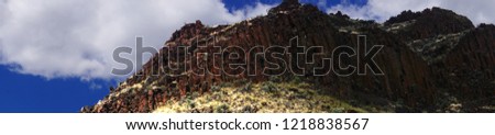 Basalt columnar cliffs of Picture Gorge near John Day in eastern Oregon