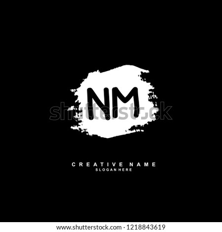 N M NM Initial logo template vector