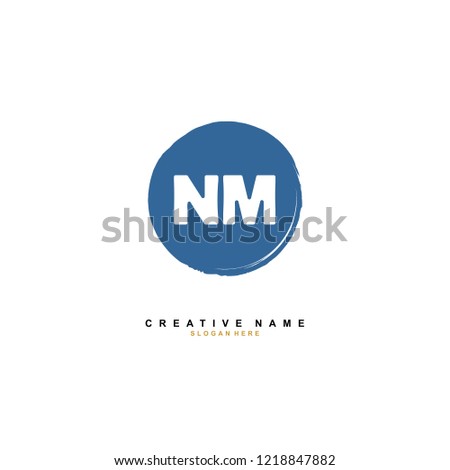 N M NM Initial logo template vector