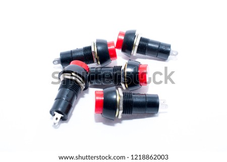 Black and red Round Push Switch