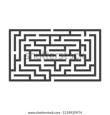 Abstract rectangular maze. Game for kids. Puzzle for children. One entrance, one exit. Labyrinth conundrum. Flat vector illustration isolated on white background