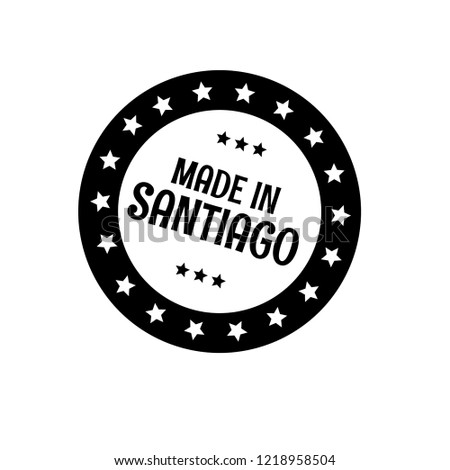 made in santiago emblem, label, badge,seal. vintage stamp.package label. vector illustration