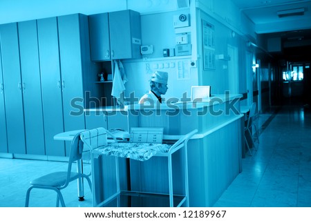 Doctors are working - medicine  background. Shot in a hospital.