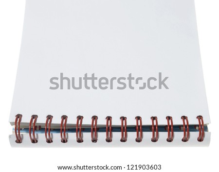 Note book on white background