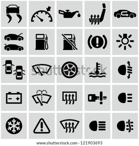 Car dashboard icons set.