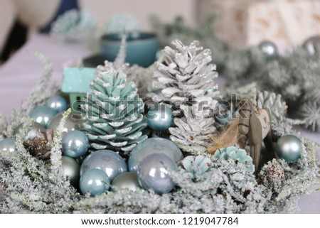 silver and turquoise cones with silver sparkles