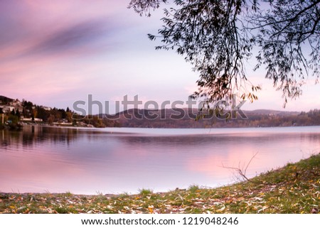 Autumn morning Brno lake,Czech Republic