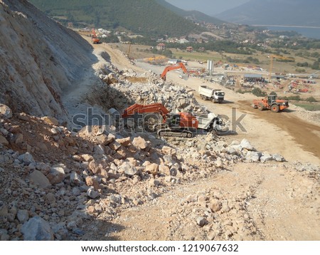 Excavation and earthworks during a highway / road construction project