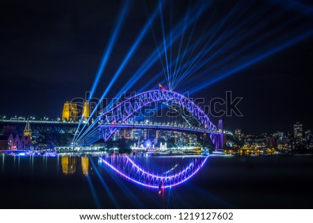 Beautiful night cityscape, Sydney Australia