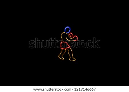 figure boxer on a black background
