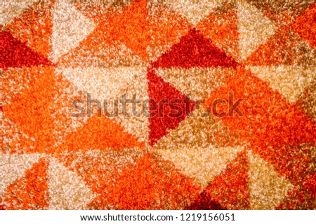 Burlap background texture. Abstract regular striped seamless pattern. Geometrical shape with hand craft decorative tribal elements in vintage vibrant colors. Print ethnic, folk, traditional motifs.