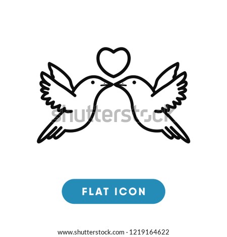 Birds valentines day vector icon