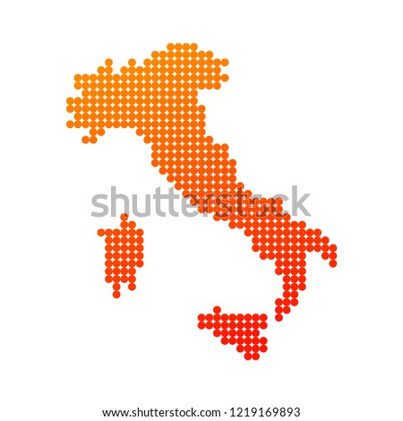 Style map of Italy in orange color. Vector illustration