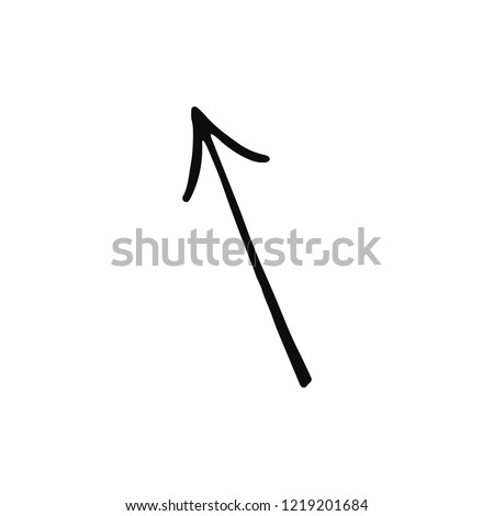 arrow icon. Isolated sketch for infographic object on light background
