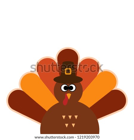 Happy Thanksgiving Cartoon Turkey on white background Thanksgiving poster