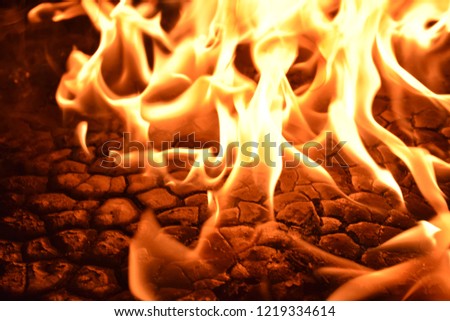 Ablaze. Red, orange and yellow Fire flames. Cartoon, fire or flame sign. Drawn flames pattern. Funny flat vector flamme icon. Drawing burn, bonfire, campfire banner. Torch flame. Inferno fire.