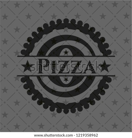Pizza dark icon or emblem