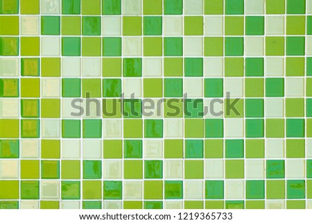 green mosaic wall for background