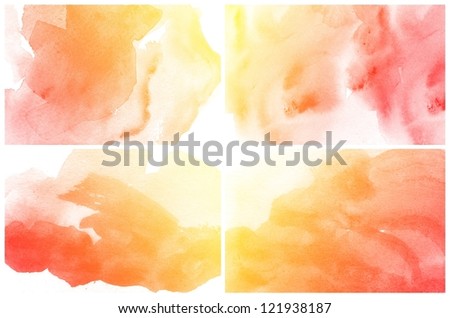 Set of colorful various Abstract watercolor art background hand paint